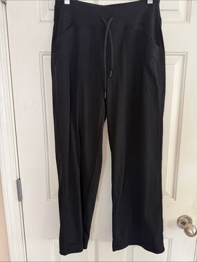 Women's Black Drawstring Joggers wide leg Relaxed Everyday Sweatpants